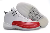 air jordan 12 hommes white red basketball chaussures